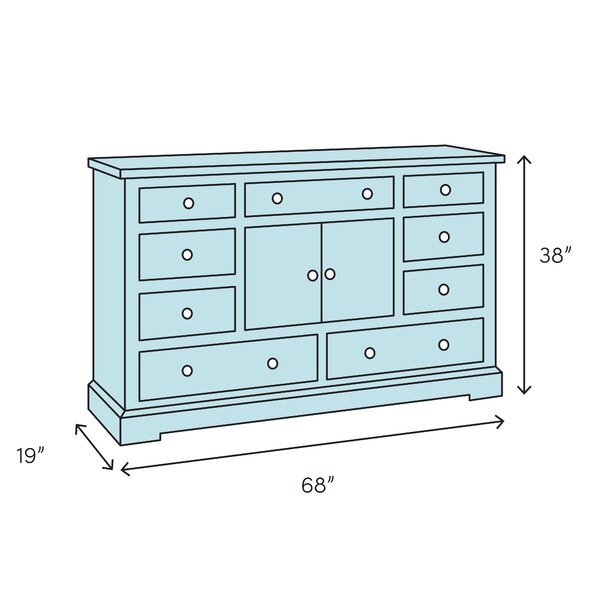 Astoria Grand Waldrep 6 Drawer 68'' W Combo Dresser & Reviews Wayfair